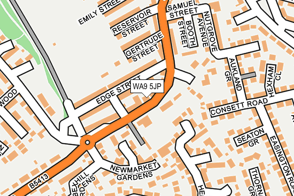 WA9 5JP map - OS OpenMap – Local (Ordnance Survey)
