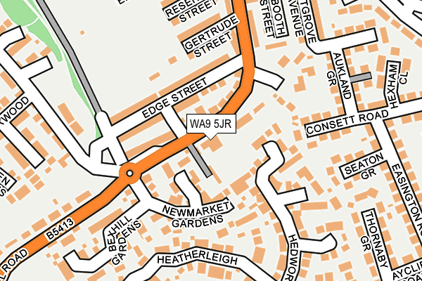 WA9 5JR map - OS OpenMap – Local (Ordnance Survey)