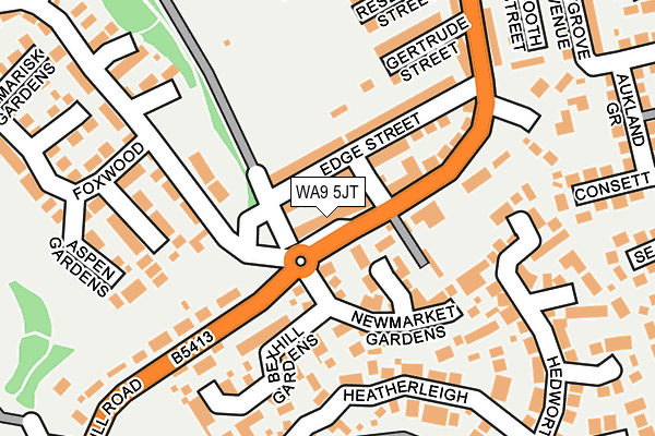 WA9 5JT map - OS OpenMap – Local (Ordnance Survey)