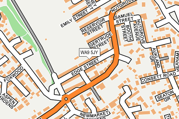 WA9 5JY map - OS OpenMap – Local (Ordnance Survey)