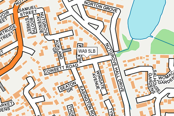 WA9 5LB map - OS OpenMap – Local (Ordnance Survey)