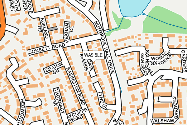 WA9 5LE map - OS OpenMap – Local (Ordnance Survey)