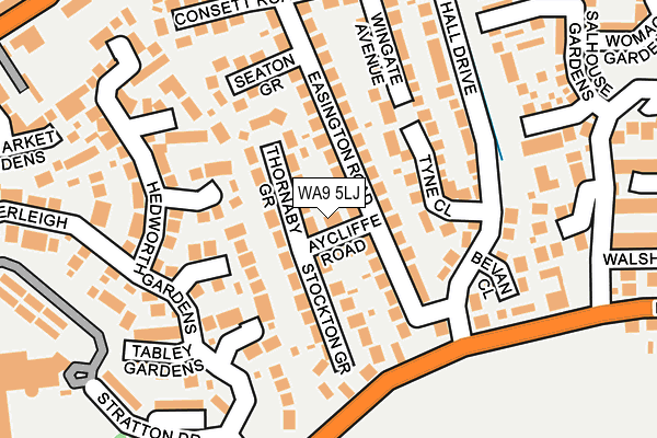 WA9 5LJ map - OS OpenMap – Local (Ordnance Survey)