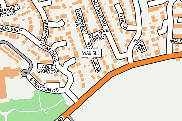 WA9 5LL map - OS OpenMap – Local (Ordnance Survey)