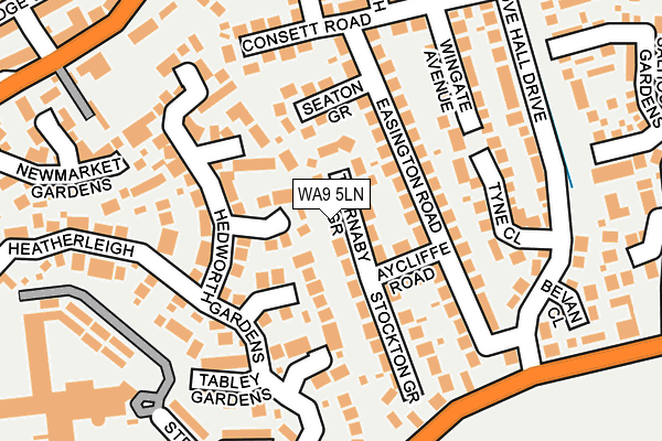 WA9 5LN map - OS OpenMap – Local (Ordnance Survey)