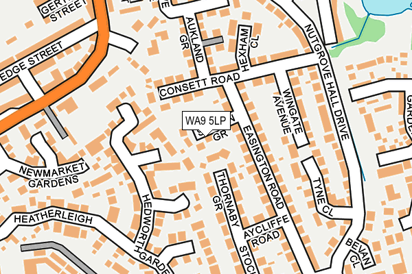 WA9 5LP map - OS OpenMap – Local (Ordnance Survey)