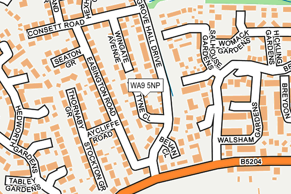 WA9 5NP map - OS OpenMap – Local (Ordnance Survey)