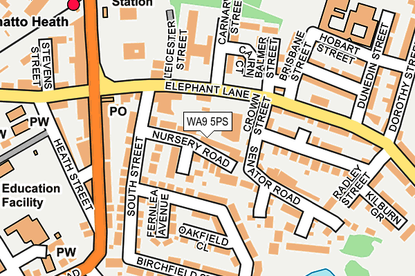 WA9 5PS map - OS OpenMap – Local (Ordnance Survey)