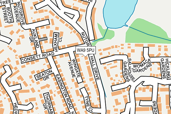 WA9 5PU map - OS OpenMap – Local (Ordnance Survey)