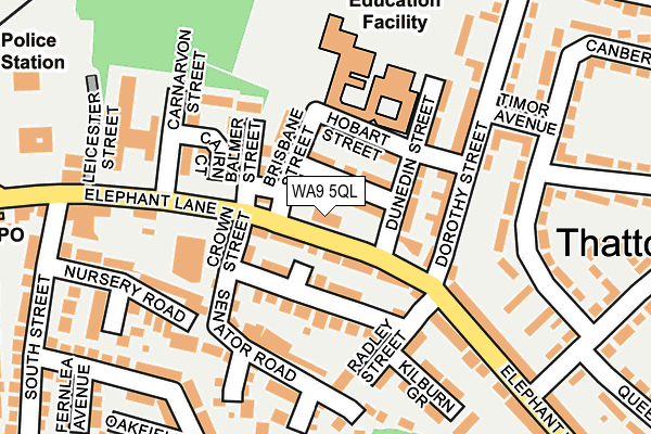 WA9 5QL map - OS OpenMap – Local (Ordnance Survey)