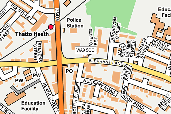 WA9 5QQ map - OS OpenMap – Local (Ordnance Survey)