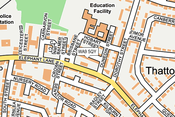 WA9 5QY map - OS OpenMap – Local (Ordnance Survey)