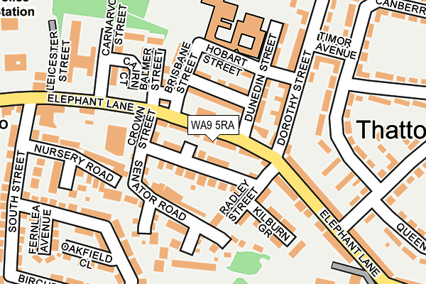 WA9 5RA map - OS OpenMap – Local (Ordnance Survey)