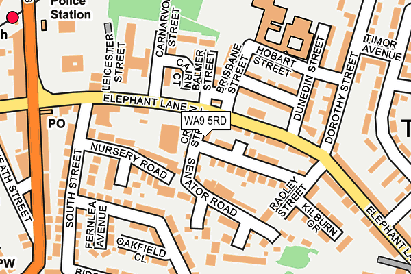 WA9 5RD map - OS OpenMap – Local (Ordnance Survey)