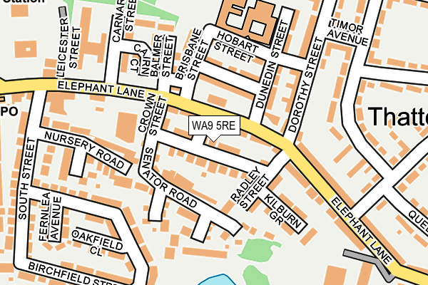WA9 5RE map - OS OpenMap – Local (Ordnance Survey)