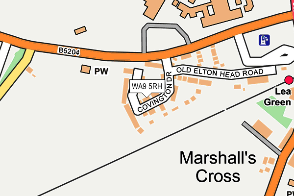 WA9 5RH map - OS OpenMap – Local (Ordnance Survey)