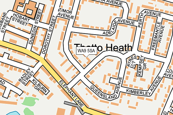 WA9 5SA map - OS OpenMap – Local (Ordnance Survey)