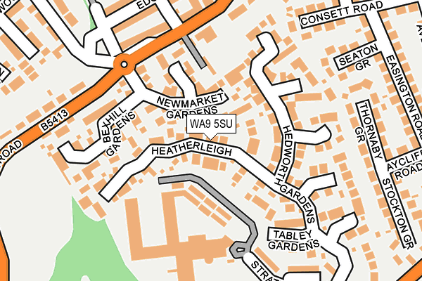 WA9 5SU map - OS OpenMap – Local (Ordnance Survey)