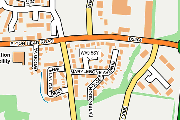 WA9 5SY map - OS OpenMap – Local (Ordnance Survey)