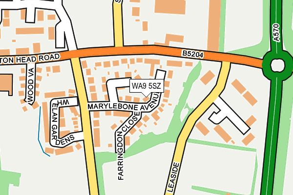 WA9 5SZ map - OS OpenMap – Local (Ordnance Survey)