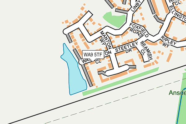 WA9 5TF map - OS OpenMap – Local (Ordnance Survey)