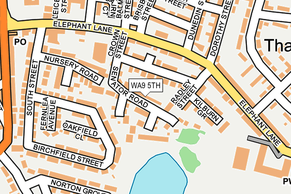 WA9 5TH map - OS OpenMap – Local (Ordnance Survey)