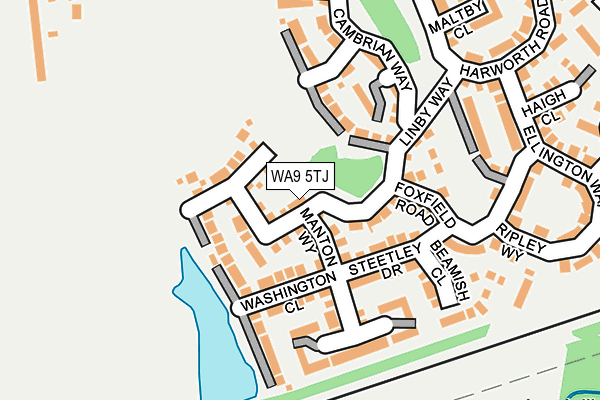 WA9 5TJ map - OS OpenMap – Local (Ordnance Survey)