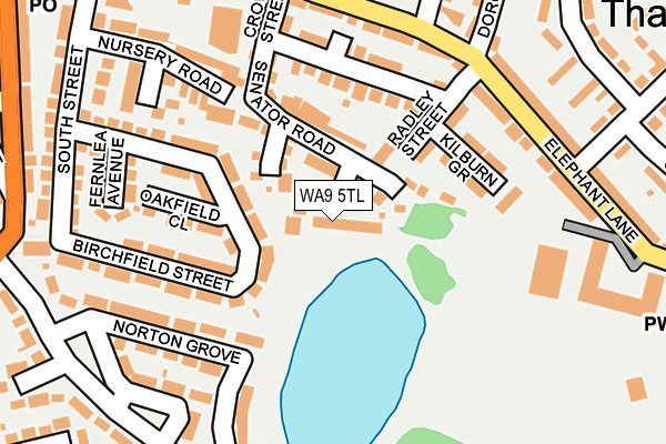 WA9 5TL map - OS OpenMap – Local (Ordnance Survey)