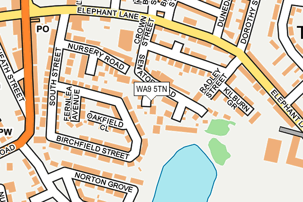WA9 5TN map - OS OpenMap – Local (Ordnance Survey)