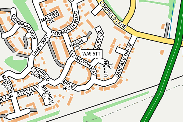 WA9 5TT map - OS OpenMap – Local (Ordnance Survey)