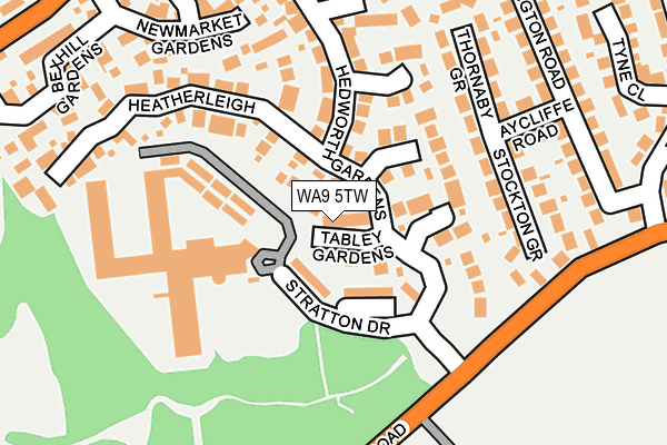 WA9 5TW map - OS OpenMap – Local (Ordnance Survey)