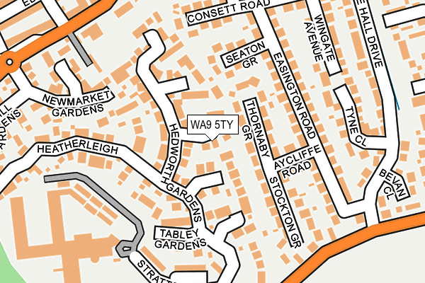 WA9 5TY map - OS OpenMap – Local (Ordnance Survey)