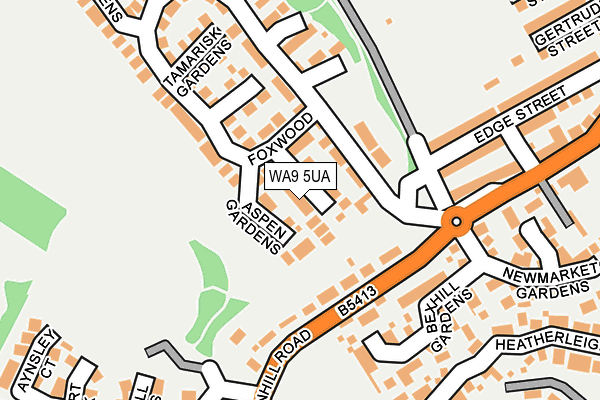 WA9 5UA map - OS OpenMap – Local (Ordnance Survey)