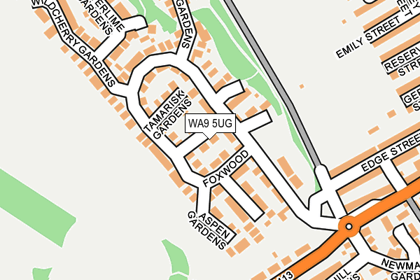 WA9 5UG map - OS OpenMap – Local (Ordnance Survey)