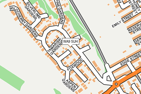 WA9 5UH map - OS OpenMap – Local (Ordnance Survey)