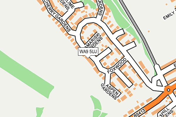 WA9 5UJ map - OS OpenMap – Local (Ordnance Survey)