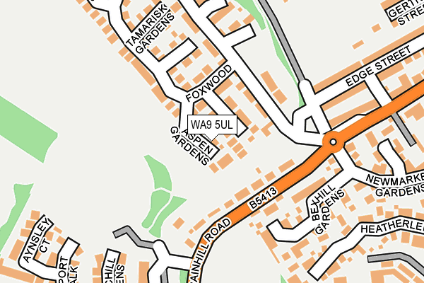 WA9 5UL map - OS OpenMap – Local (Ordnance Survey)