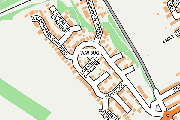 WA9 5UQ map - OS OpenMap – Local (Ordnance Survey)