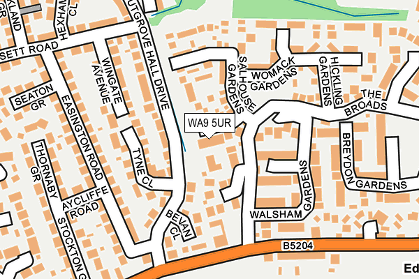 WA9 5UR map - OS OpenMap – Local (Ordnance Survey)