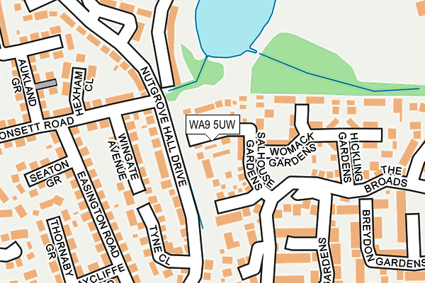 WA9 5UW map - OS OpenMap – Local (Ordnance Survey)