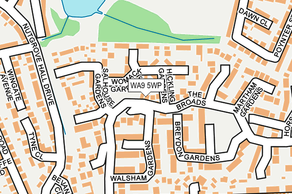 WA9 5WP map - OS OpenMap – Local (Ordnance Survey)