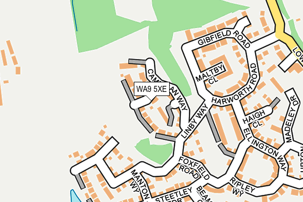 WA9 5XE map - OS OpenMap – Local (Ordnance Survey)