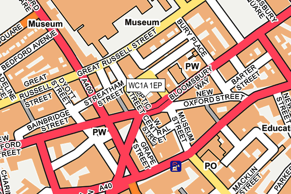 WC1A 1EP map - OS OpenMap – Local (Ordnance Survey)