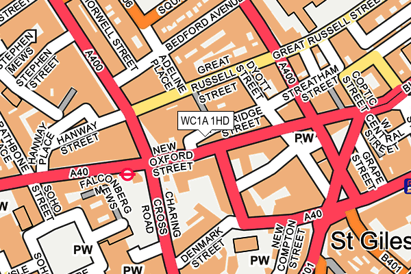WC1A 1HD map - OS OpenMap – Local (Ordnance Survey)