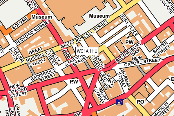WC1A 1HU map - OS OpenMap – Local (Ordnance Survey)