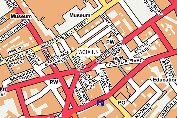 WC1A 1JN map - OS OpenMap – Local (Ordnance Survey)