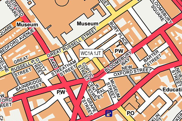 WC1A 1JT map - OS OpenMap – Local (Ordnance Survey)