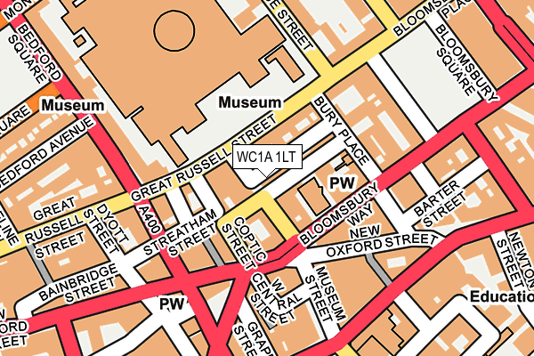 WC1A 1LT map - OS OpenMap – Local (Ordnance Survey)