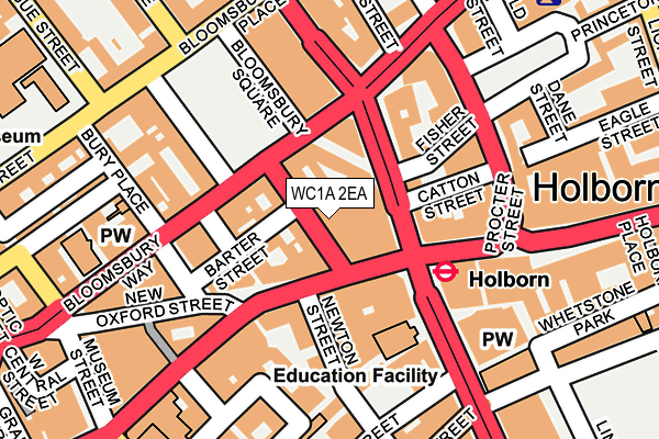 WC1A 2EA map - OS OpenMap – Local (Ordnance Survey)