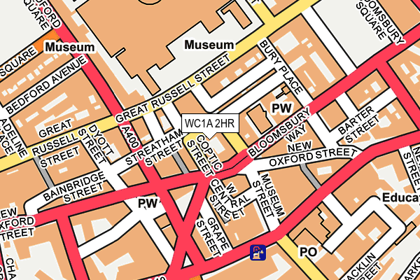 WC1A 2HR map - OS OpenMap – Local (Ordnance Survey)